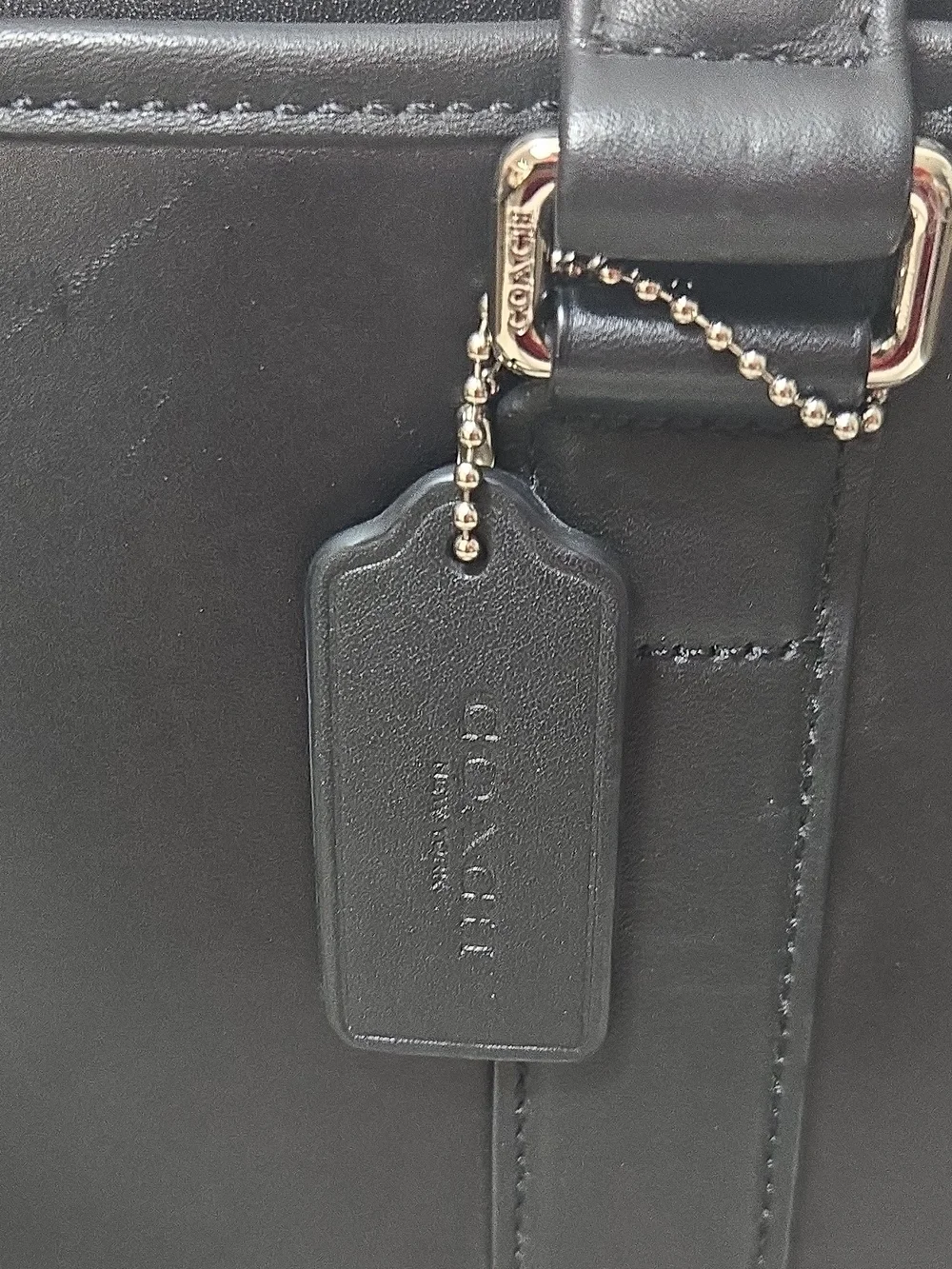 Coach Black Nylon & Leather Briefcase with Adjustable Strap